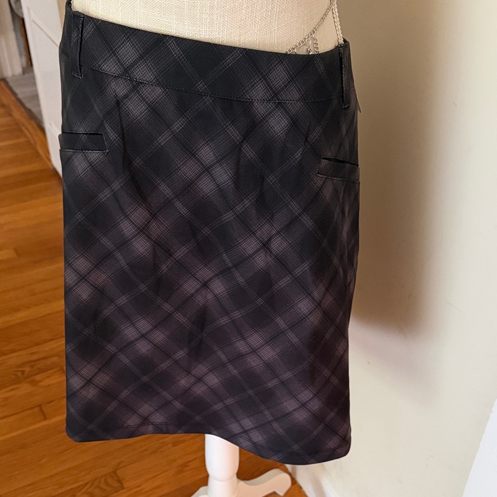 Maurices Black Plaid Pencil Skirt